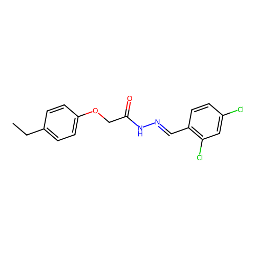 N'-(2,4-dichlorobenzylidene)-2-(4-ethylphenoxy)acetohydrazide structure
