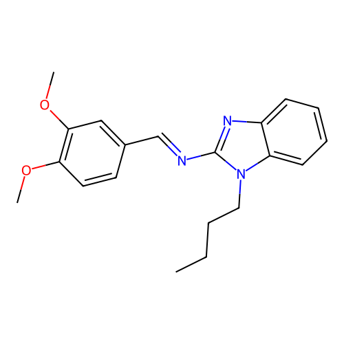 1-butyl-N-[(E)-(3,4-dimethoxyphenyl)methylidene]-1H-benzimidazol-2-amine structure
