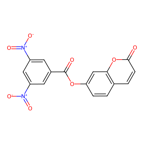 2H-1-Benzopyran-2-one, 7-[(3,5-dinitrobenzoyl)oxy]- structure