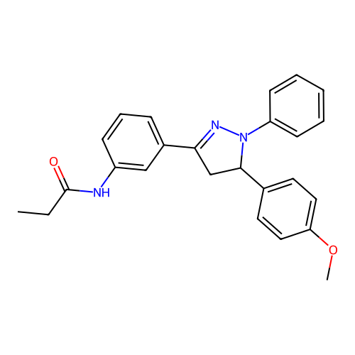 N-(3-(5-(4-methoxyphenyl)-1-phenyl-4,5-dihydro-1H-pyrazol-3-yl)phenyl)propionamide structure