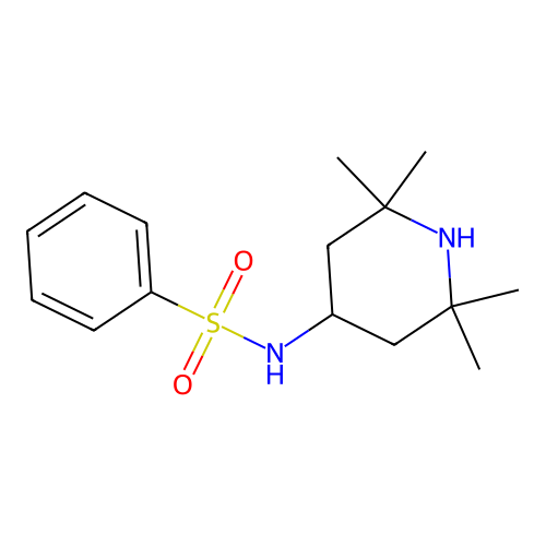 N-(2,2,6,6-tetramethylpiperidin-4-yl)benzenesulfonamide structure