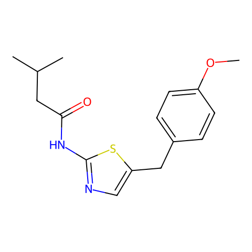 Butyramide, N-[5-(4-methoxybenzyl)thiazol-2-yl]-3-methyl- structure