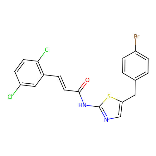 N-(5-(4-Bromobenzyl)-1,3-thiazol-2-YL)-3-(2,5-dichlorophenyl)acrylamide structure