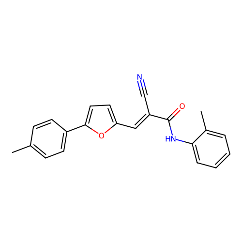 (E)-2-cyano-N-(o-tolyl)-3-(5-(p-tolyl)furan-2-yl)acrylamide structure