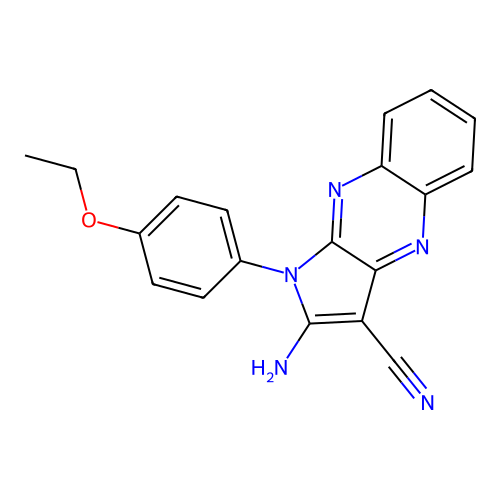 2-amino-1-(4-ethoxyphenyl)-1H-pyrrolo[2,3-b]quinoxaline-3-carbonitrile structure