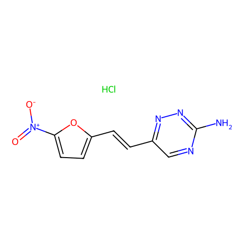 1,2,4-Triazin-3-amine, 6-(2-(5-nitro-2-furanyl)ethenyl)-, monohydrochloride structure
