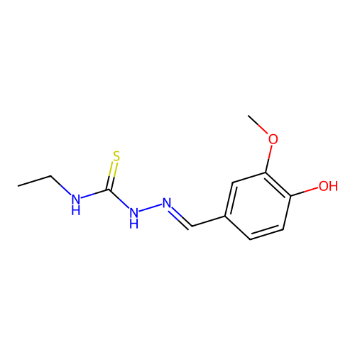 1-Ethyl-3-[(4-hydroxy-3-methoxyphenyl)methylideneamino]thiourea structure