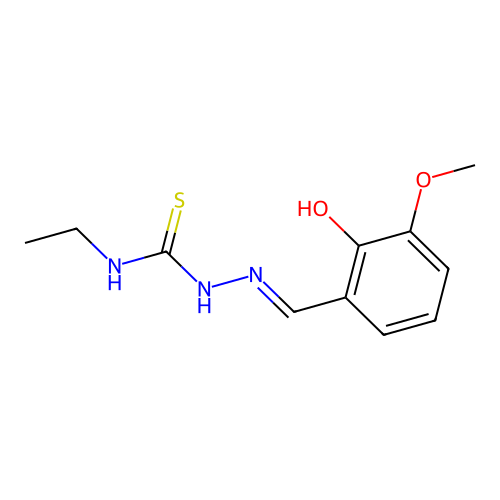 1-Ethyl-3-[(2-hydroxy-3-methoxyphenyl)methylideneamino]thiourea structure