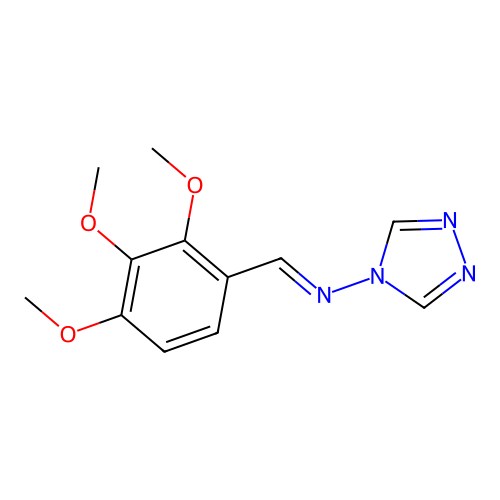 N-[(E)-(2,3,4-trimethoxyphenyl)methylidene]-4H-1,2,4-triazol-4-amine structure