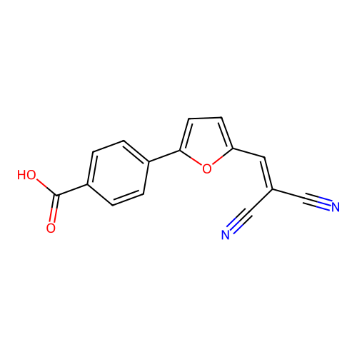 4-[5-(2,2-Dicyanoethenyl)furan-2-yl]benzoic acid structure