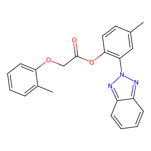 o-Tolyloxy-acetic acid 2-benzotriazol-2-yl-4-methyl-phenyl ester structure