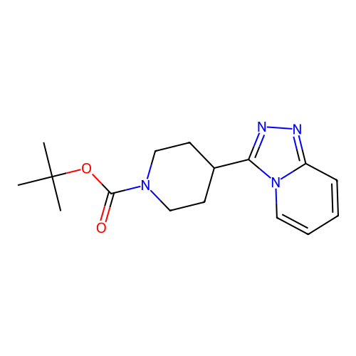 1-(t-Butoxycarbonyl)-4-([1,2,4]triazolo[4,3-a]pyridin-3-yl)piperidine structure