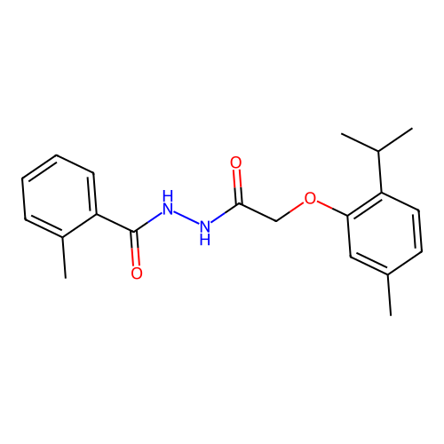 N'-[(2-isopropyl-5-methylphenoxy)acetyl]-2-methylbenzohydrazide structure