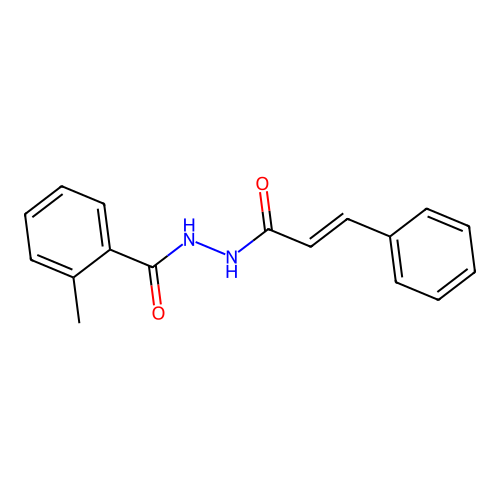 2-methyl-N'-[(2E)-3-phenylprop-2-enoyl]benzohydrazide structure