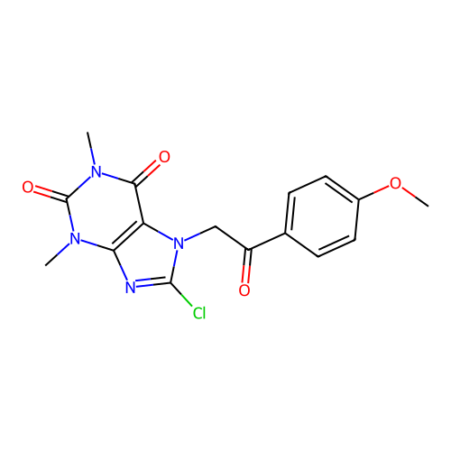 8-Chloro-7-[2-(4-methoxyphenyl)-2-oxoethyl]-1,3-dimethylpurine-2,6-dione structure