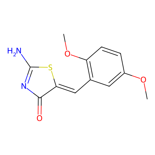 2-Amino-5-[(2,5-dimethoxyphenyl)methylidene]-1,3-thiazol-4-one structure