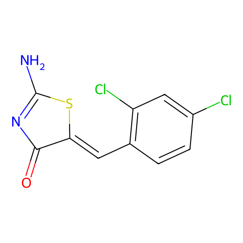 2-Amino-5-[(2,4-dichlorophenyl)methylidene]-1,3-thiazol-4-one structure