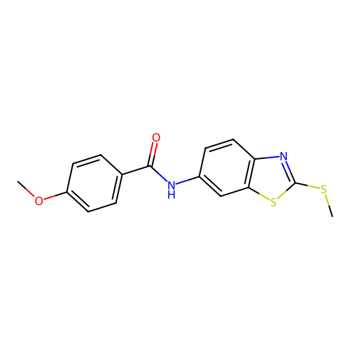 4-methoxy-N-[2-(methylsulfanyl)-1,3-benzothiazol-6-yl]benzamide structure