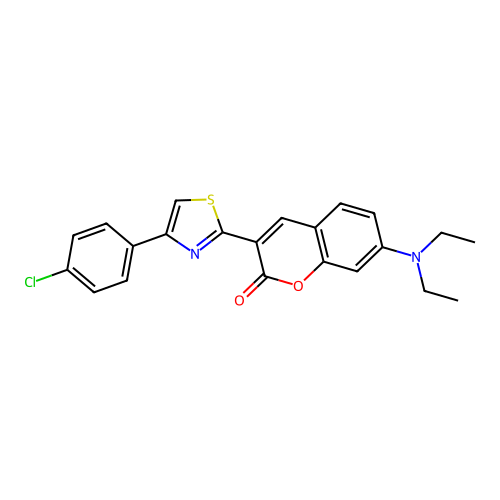 3-[4-(4-chlorophenyl)-1,3-thiazol-2-yl]-7-(diethylamino)-2H-chromen-2-one structure