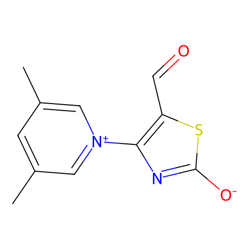 4-(3,5-Dimethyl-1-pyridiniumyl)-5-formyl-1,3-thiazol-2-olate structure