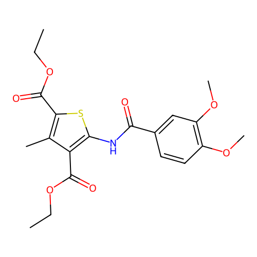 Diethyl 5-[(3,4-dimethoxybenzoyl)amino]-3-methyl-thiophene-2,4-dicarboxylate structure