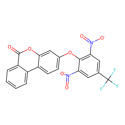 3-[2,6-Dinitro-4-(trifluoromethyl)phenoxy]benzo[c]chromen-6-one structure
