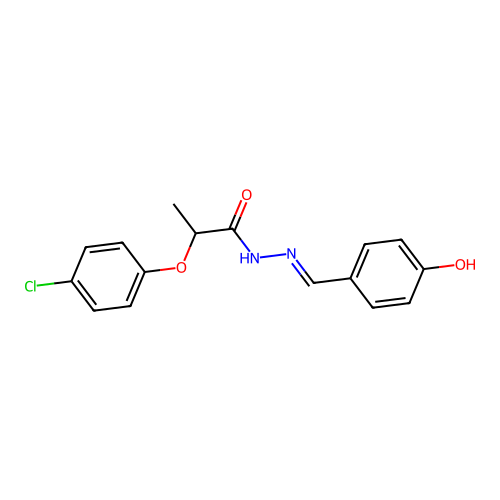N-[(1Z)-2-(4-hydroxyphenyl)-1-azavinyl]-2-(4-chlorophenoxy)propanamide structure