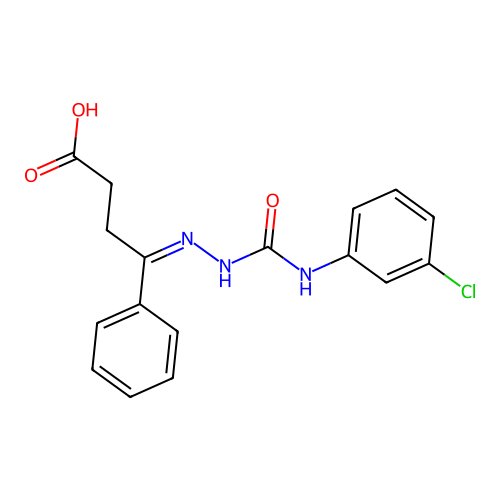4-(((3-Chloroanilino)carbonyl)hydrazono)-4-phenylbutanoic acid structure