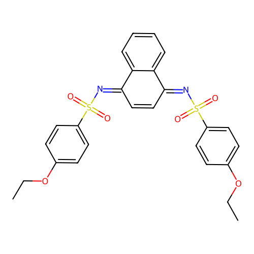 (N,N'E,N,N'E)-N,N'-(naphthalene-1,4-diylidene)bis(4-ethoxybenzenesulfonamide) structure