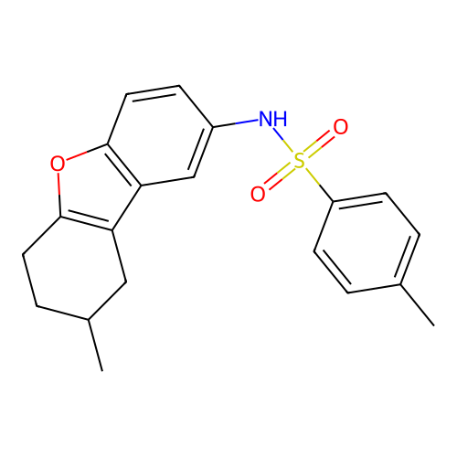 4-methyl-N-(8-methyl-6,7,8,9-tetrahydrodibenzo[b,d]furan-2-yl)benzenesulfonamide structure