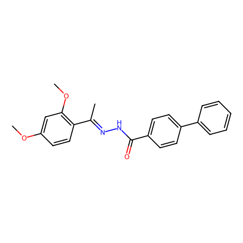 N'-[1-(2,4-dimethoxyphenyl)ethylidene]-4-biphenylcarbohydrazide structure