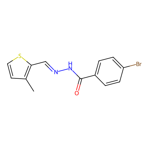 4-bromo-N-[(E)-(3-methylthiophen-2-yl)methylideneamino]benzamide structure