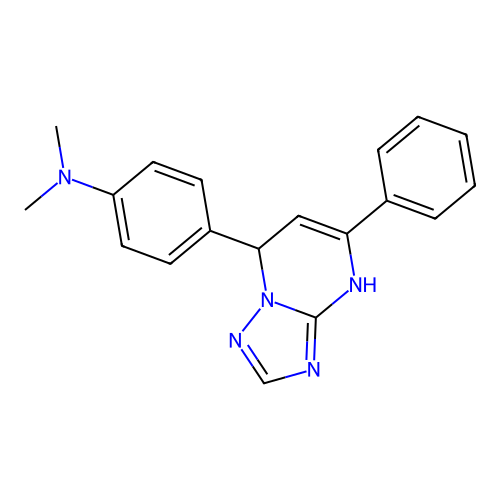 N,N-dimethyl-4-(5-phenyl-4,7-dihydro[1,2,4]triazolo[1,5-a]pyrimidin-7-yl)aniline structure