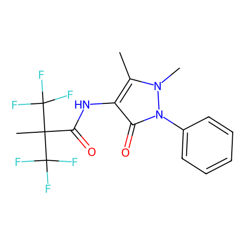 N-(1,5-Dimethyl-3-oxo-2-phenyl-2,3-dihydro-1H-pyrazol-4-yl)-3,3,3-trifluoro-2-methyl-2-(trifluoromethyl)propanamide structure