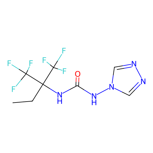 1-(4H-1,2,4-triazol-4-yl)-3-(1,1,1-trifluoro-2-(trifluoromethyl)butan-2-yl)urea structure