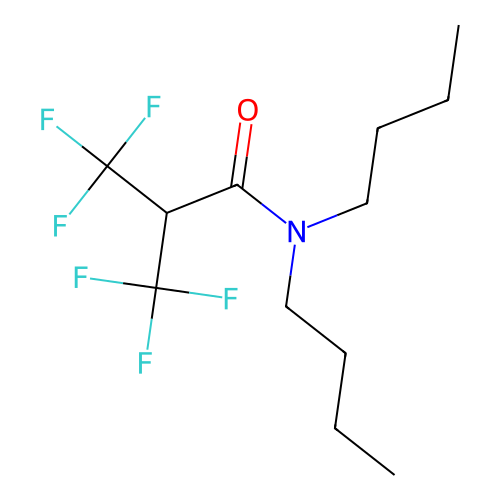 N,N-dibutyl-3,3,3-trifluoro-2-(trifluoromethyl)propanamide structure