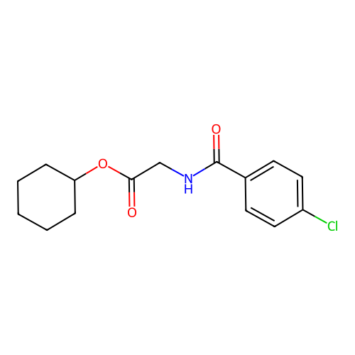 cyclohexyl N-[(4-chlorophenyl)carbonyl]glycinate structure