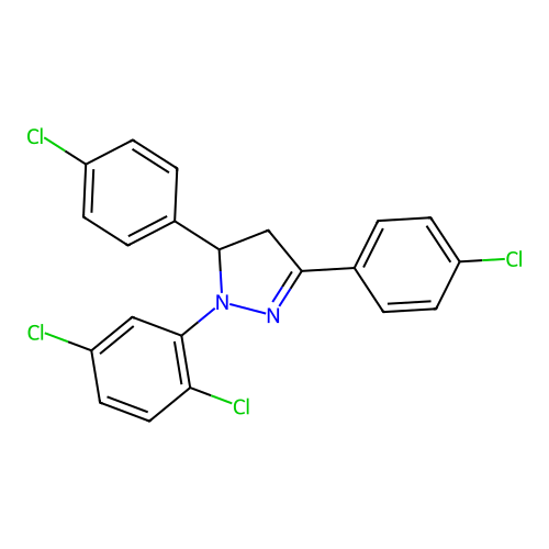 3,5-Bis(4-chlorophenyl)-2-(2,5-dichlorophenyl)-3,4-dihydropyrazole structure