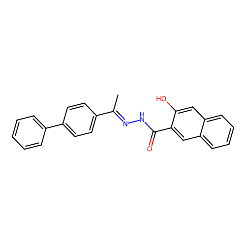 N'-[(1E)-1-(biphenyl-4-yl)ethylidene]-3-hydroxynaphthalene-2-carbohydrazide structure