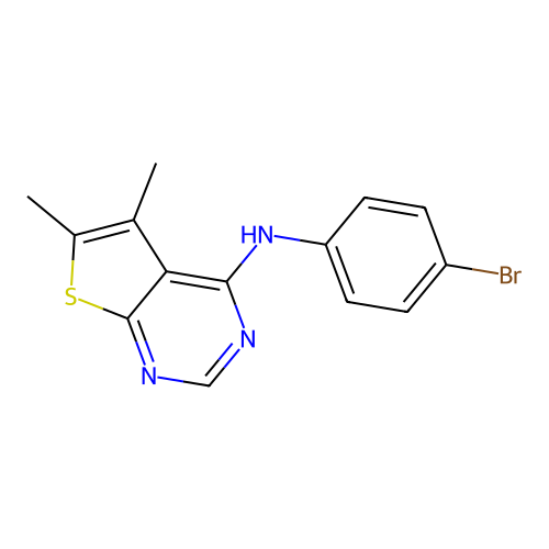 N-(4-bromophenyl)-5,6-dimethylthieno[2,3-d]pyrimidin-4-amine structure