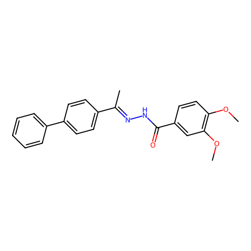 3,4-Dimethoxy-benzoic acid (1-biphenyl-4-yl-ethylidene)-hydrazide structure