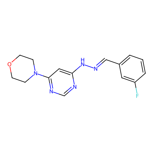 N-(3-Fluoro-benzylidene)-N'-(6-morpholin-4-yl-pyrimidin-4-yl)-hydrazine structure