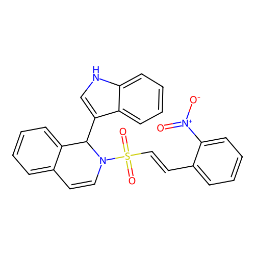 1-(1H-indol-3-yl)-2-[(E)-2-(2-nitrophenyl)ethenyl]sulfonyl-1H-isoquinoline structure