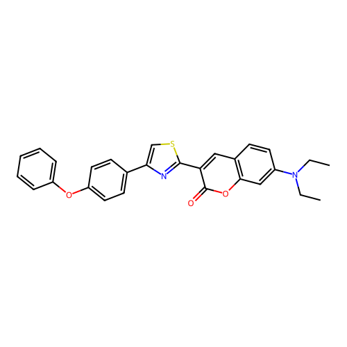 7-(diethylamino)-3-[4-(4-phenoxyphenyl)-1,3-thiazol-2-yl]-2H-chromen-2-one structure