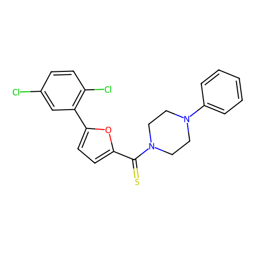 (5-(2,5-Dichlorophenyl)furan-2-yl)(4-phenylpiperazin-1-yl)methanethione structure