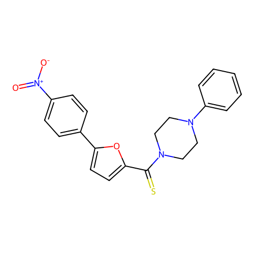 (5-(4-Nitrophenyl)furan-2-yl)(4-phenylpiperazin-1-yl)methanethione structure