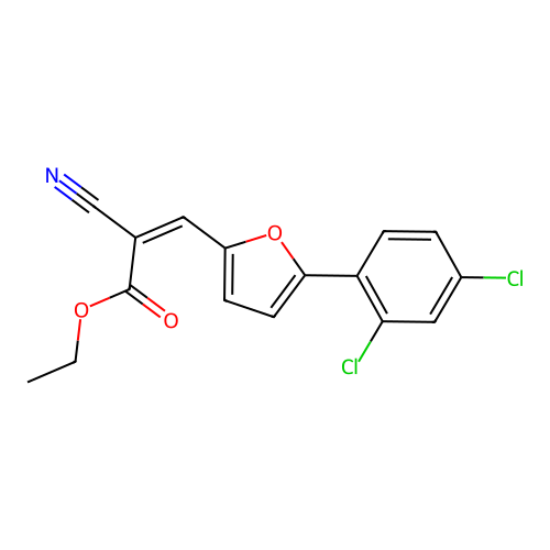 Ethyl 2-cyano-3-[5-(2,4-dichlorophenyl)-2-furyl]acrylate structure
