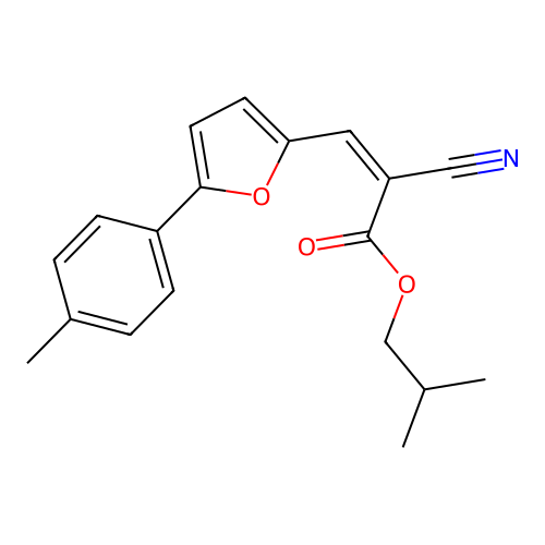 2-Methylpropyl 2-cyano-3-[5-(4-methylphenyl)furan-2-yl]prop-2-enoate structure