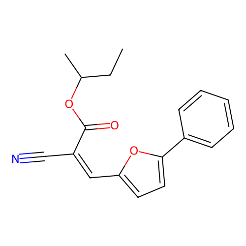 Butan-2-yl 2-cyano-3-(5-phenylfuran-2-yl)prop-2-enoate structure