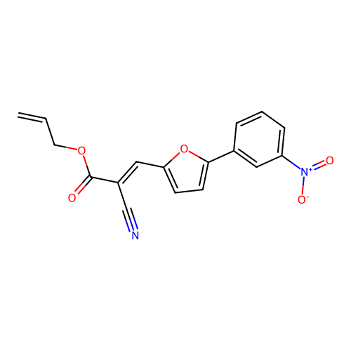 (E)-allyl 2-cyano-3-(5-(3-nitrophenyl)furan-2-yl)acrylate structure